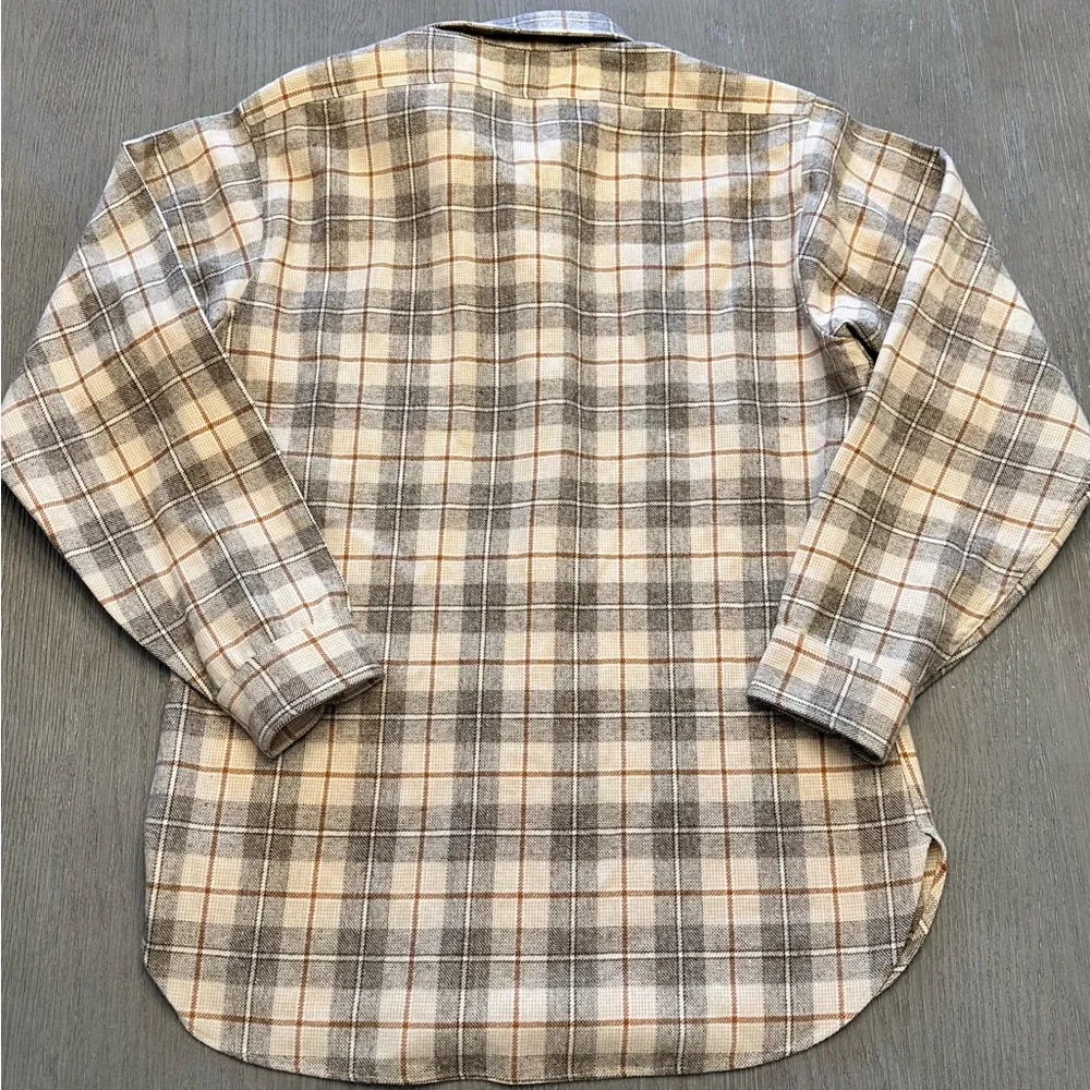 Vintage Pendleton Wool Plaid Button-Up Shirt - Size L - Picture 5 of 7